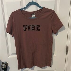PINK Victoria's Secret Fitted Short Sleeve Tee in Pink Brown